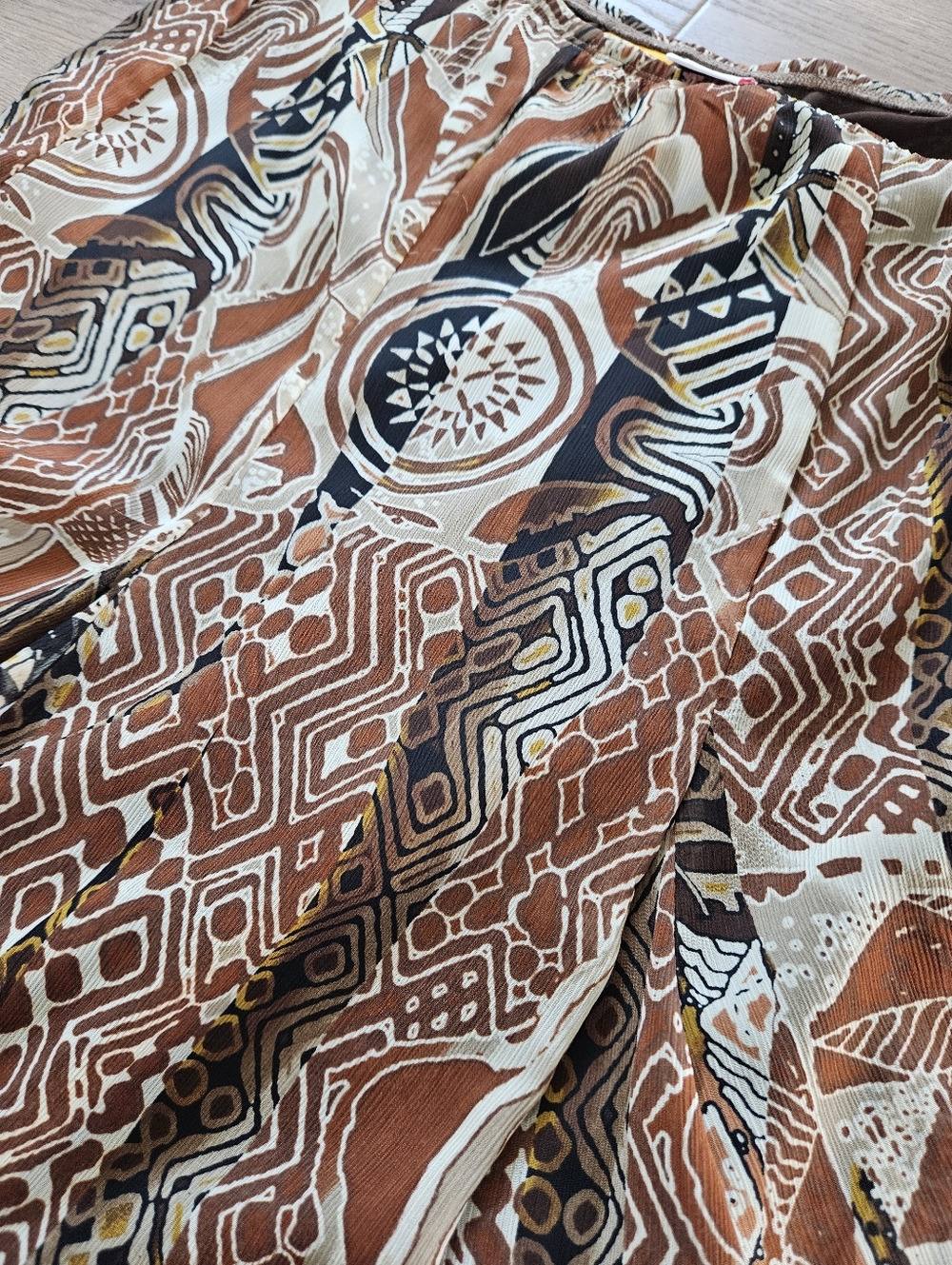 Ruby Rd. Brown Multi Patterned Skirt Size 12 - Picture 7 of 9